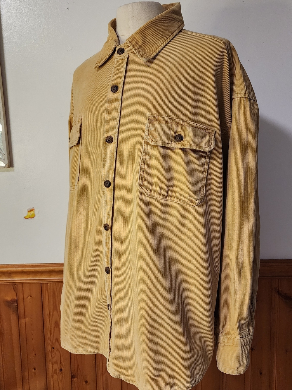 MNML Men's Corduroy Shirt Jacket in Light Tan